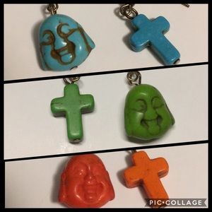 Buddha and Cross earrings bundle